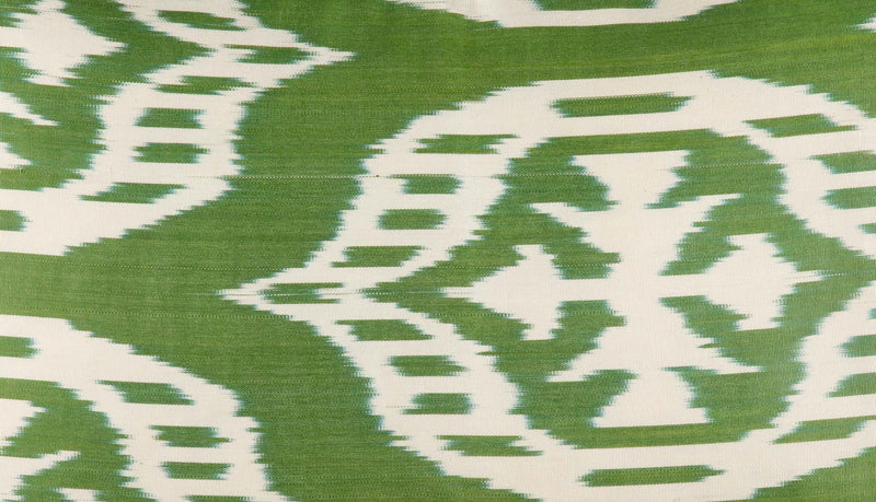 Ikat Pillowcover, Green and White