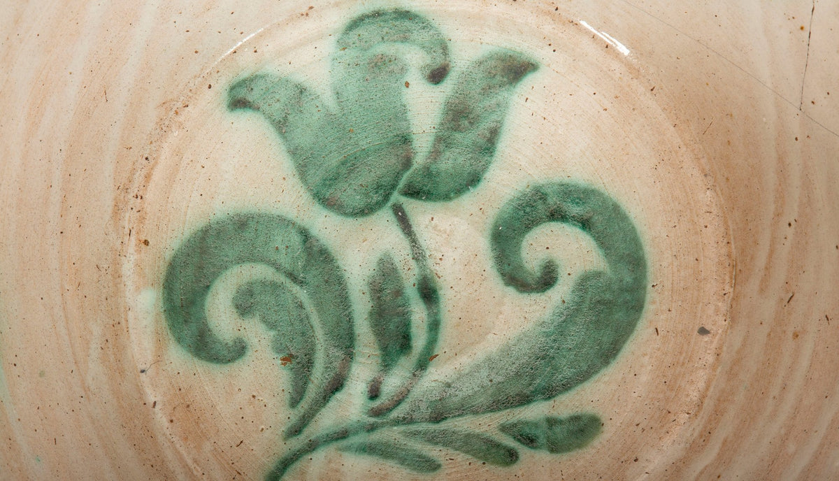 Medium 19th-Century Spanish Fajalauza Lebrillo, Granada (20.5″ Diameter)