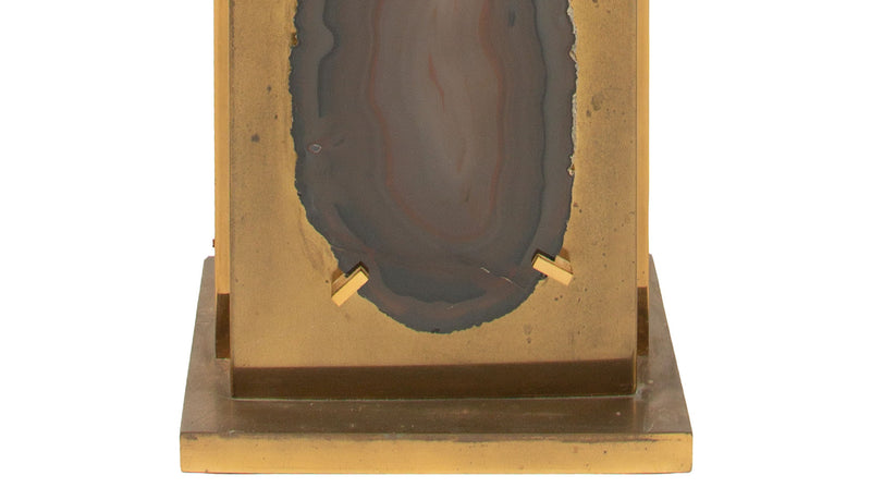 Gilded Brass and Agate Table Lamp, Willy Daro, circa 1970