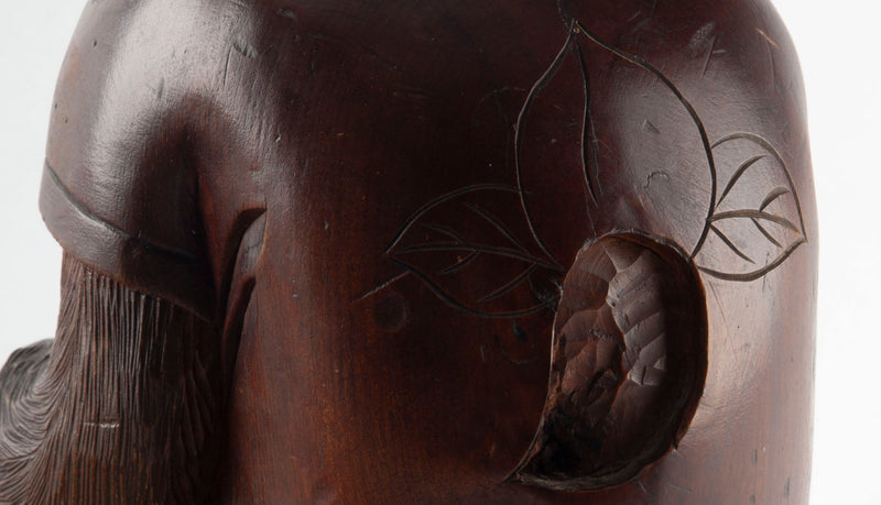 The Watchful Monkey: Early 20th Century Japanese Wood Carving of a Monkey
