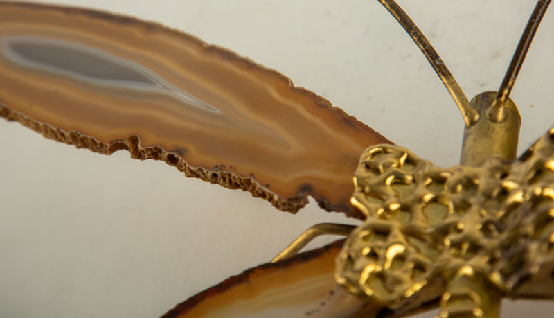 Jacques Duval Agate Butterfly Sculpture, France, Circa 1970