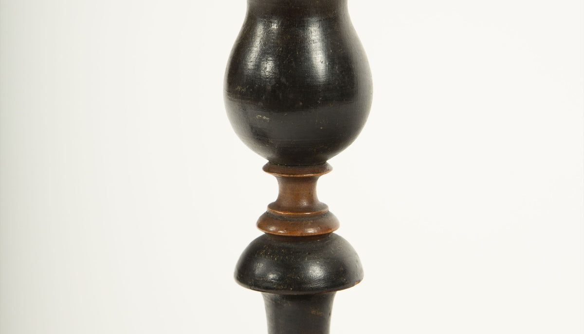 Turned Elegance: Pair of 19th Century Turned Candlesticks