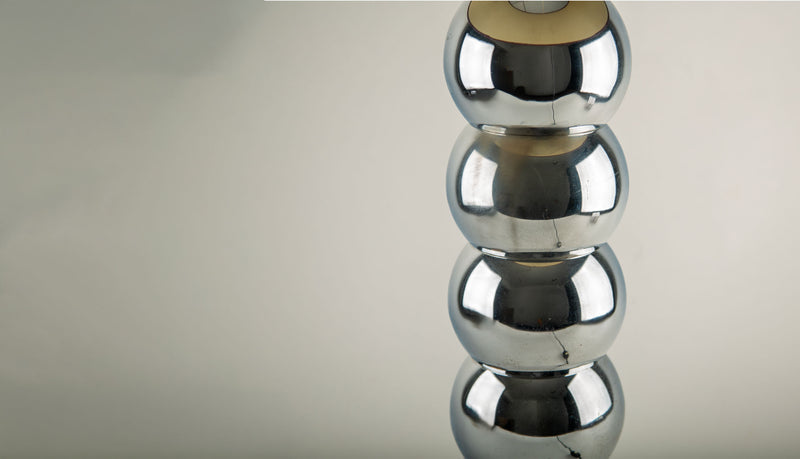 Mid-Century Modern Chrome Stacked Ball Table Lamp, Circa 1970s