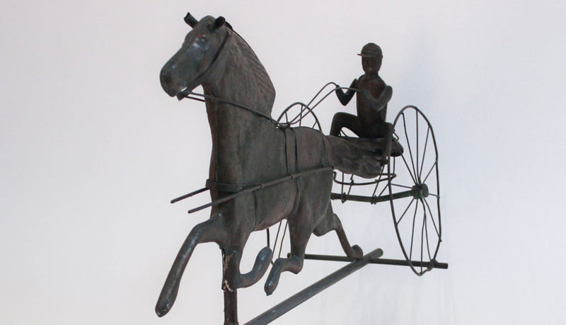 Galloping Trotter: Vintage Copper Horse Weathervane