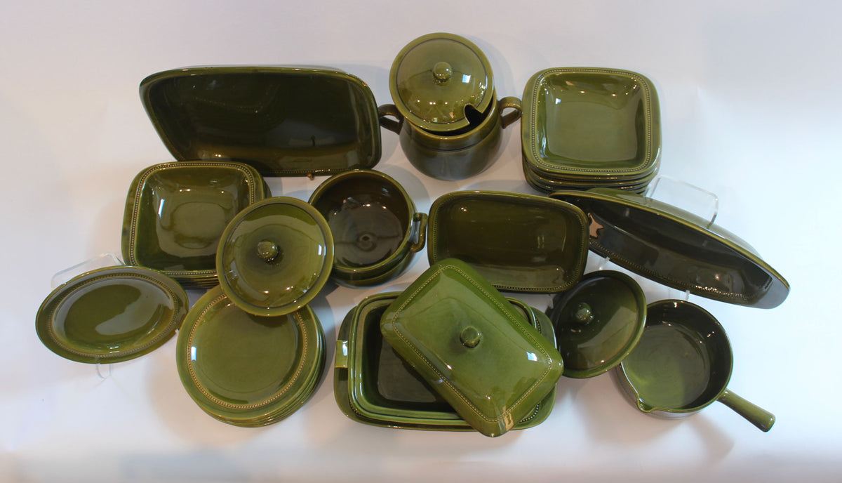 32-Piece Vintage Swedish Höganäs Keramik “Old Höganäs” Eldfast Stoneware Service