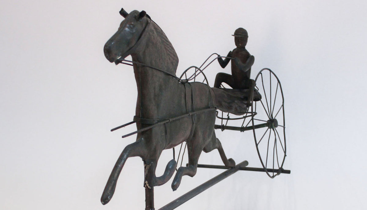 Galloping Trotter: Vintage Copper Horse Weathervane