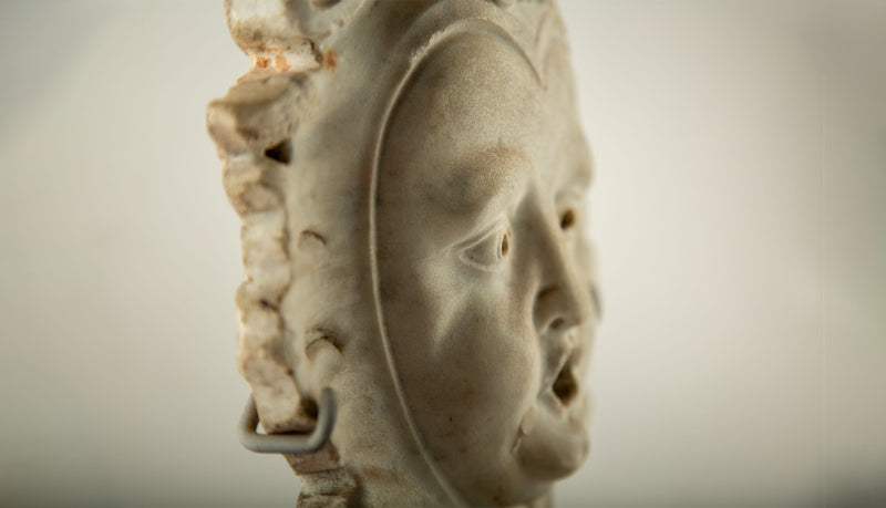 Early 19th Century French Carved Marble Grotto Fountain Mask