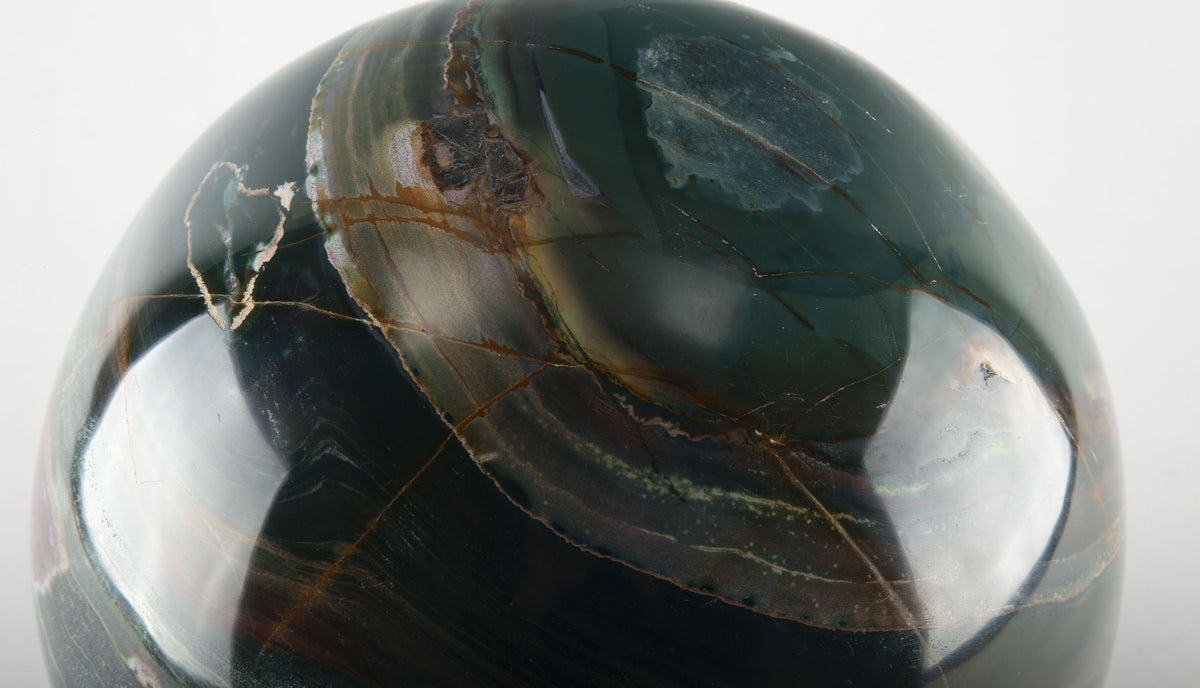 Tides in Stone: Large Ocean Jasper Sphere, 8.5"