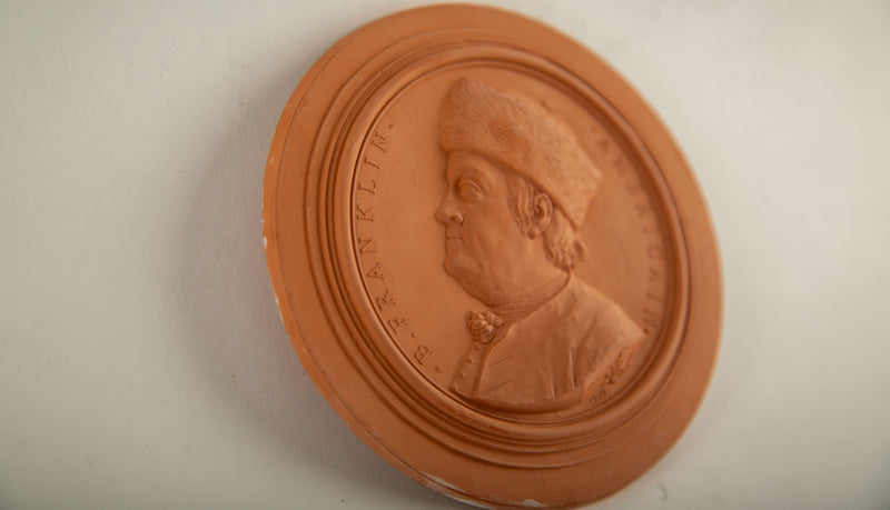 Benjamin Franklin Terracotta Medallion After Jean-Baptiste Nini