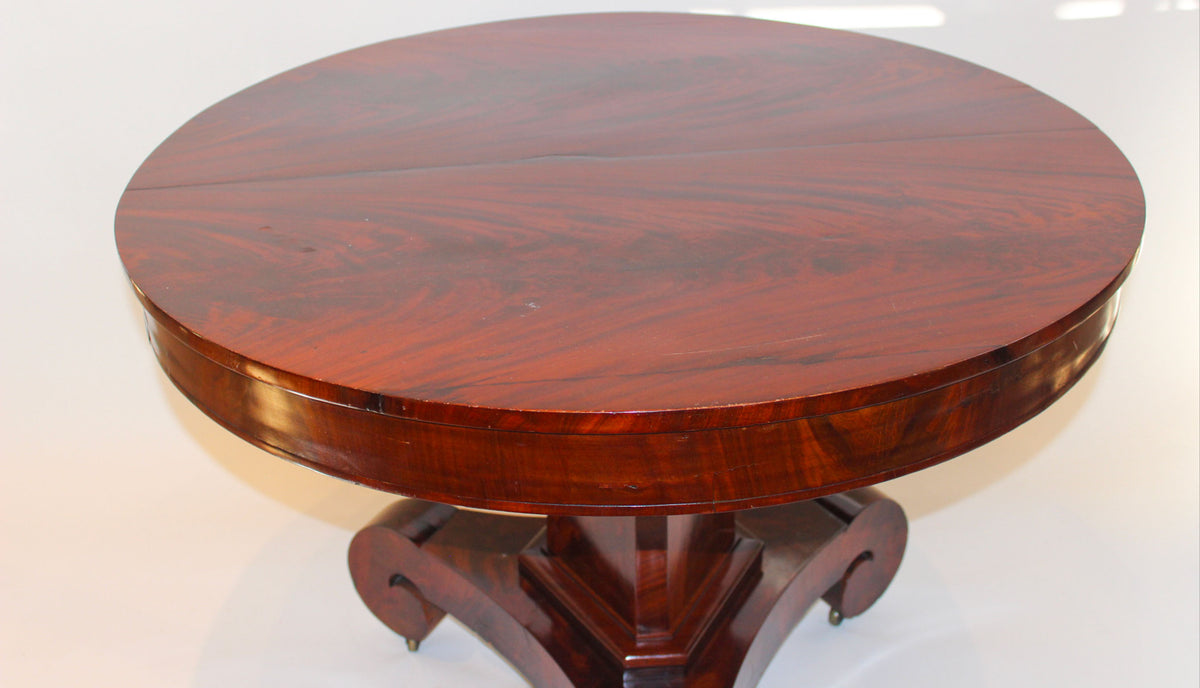 19th-Century Mahogany Empire-Style Guéridon Center Table