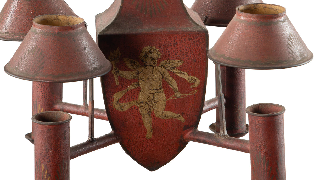 Empire of Light: Directoire Period Red Tole Chandelier