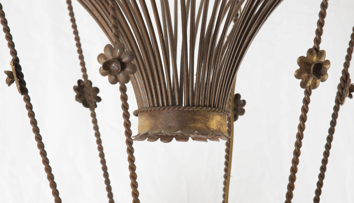 Up, Up and Away: Large Vintage Hot Air Ballon Chandelier, 58" H
