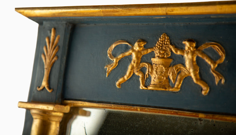 French Louis XVI Parcel-Gilt Trumeau Mirror, Late 18th Century