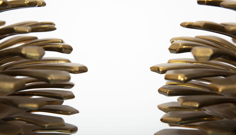 From Forest to Form: Pair of Mid-19th Century Brass Pinecone Sculptures