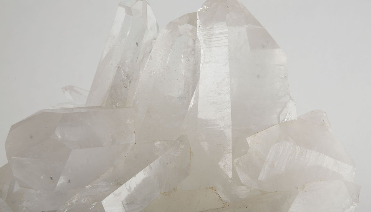 Radiant Rock Crystal Cluster Mounted on Custom Stand, 15"H