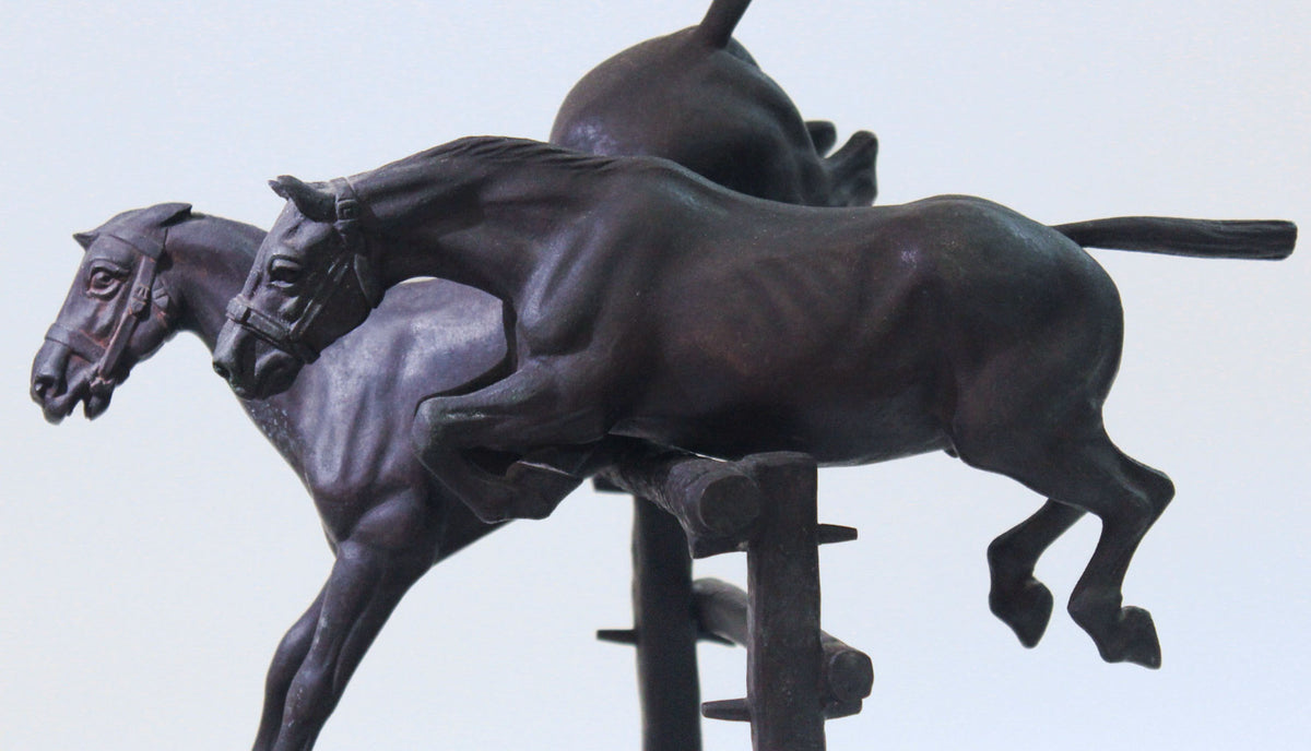 French Bronze Equestrian Group "A Question of Pride" After Constantin Cristesco