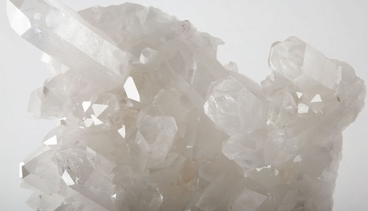 Luminous Rock Crystal Mounted on Custom Stand, 15"H