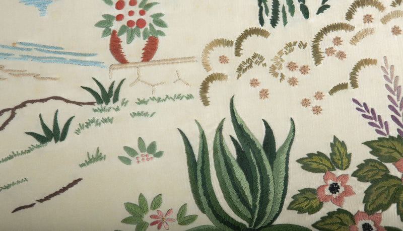 Embroidered Escape: Early 20th Embroidered Landscape on Silk