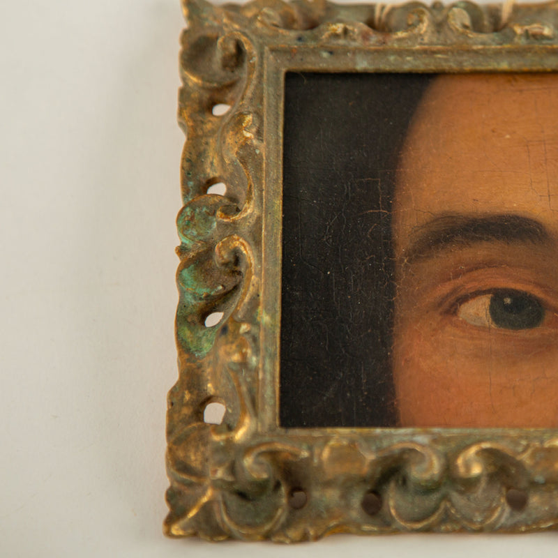 19th-Century Lover's Eye Fragment in a Giltwood Frame