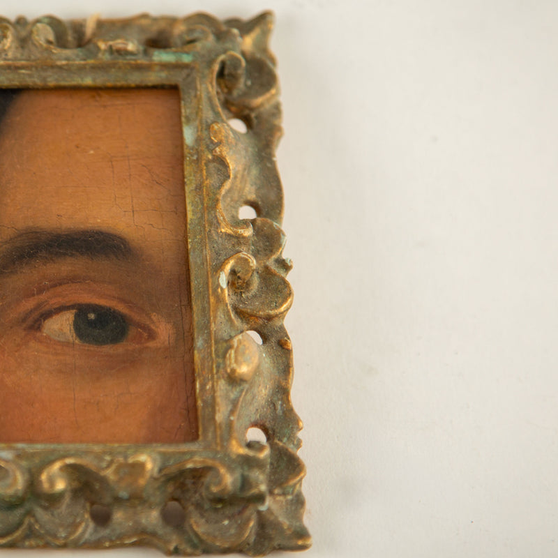 19th-Century Lover's Eye Fragment in a Giltwood Frame