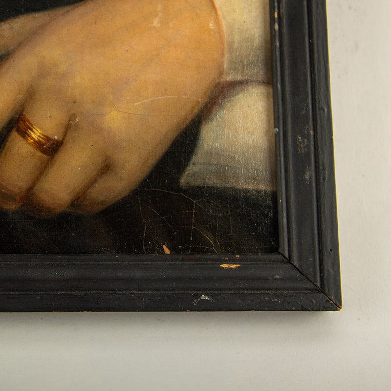 19th-Century Hand Study Fragment in an Ebonized Frame