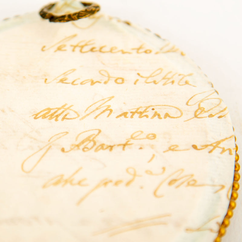 19th-Century Lover's Eye Fragment in a Beaded Ebonized Frame