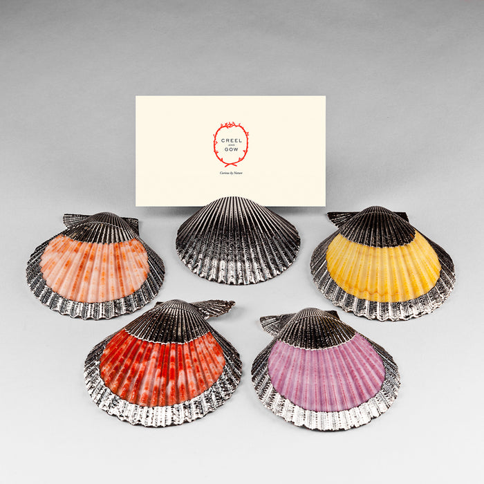 Silvered Cockle Shell Place card Holder