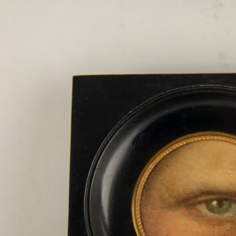 19th-Century Lover's Eye Fragment in an Ebonized Frame